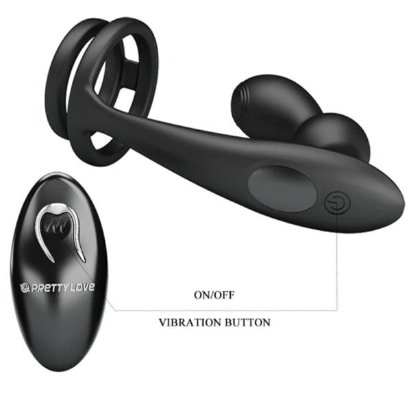 PRETTY LOVE - MARSHALL PENIS RING WITH VIBRATORY ANAL PLUG WITH REMOTE CONTROL 5